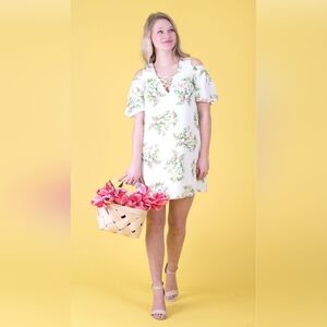 Lily Rain White Floral Cold Shoulder Mini Sundress